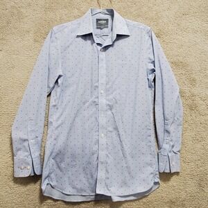 Bonobos Shirt Mens L Blue Checked Red Polka Dots Slim Fit Wrinkle-Free Button Up